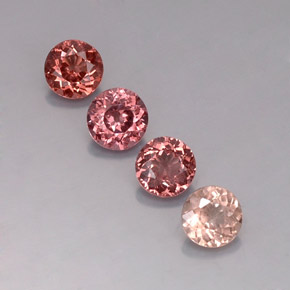 جارنيت مالايا طبيعي بلون متعدد الألوان، وزن ‎3.36‎ قيراط، شكل دائري، مقاس ‎5.68‎ مم