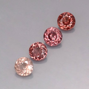 جارنيت مالايا طبيعي بلون متعدد الألوان، وزن ‎3.36‎ قيراط، شكل دائري، مقاس ‎5.68‎ مم