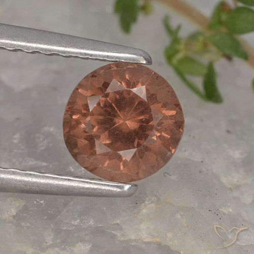 0.93ct طبيعي وردى غامق مالايا العقيق, دائري, قليلا جدا, Photo A