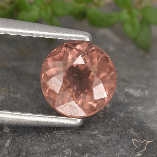 1.02ct طبيعي وردى توت العليق مالايا العقيق, دائري, قليلا جدا