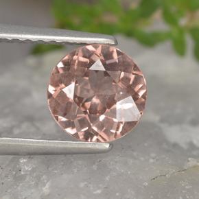 مالايا العقيق وردى برتقالى طبيعي، قصة دائرى، 1.34 قيراط، قليلا جدا