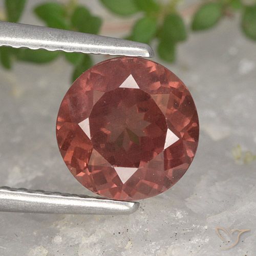 1.64ct طبيعي أحمر قرميدى مالايا العقيق, دائري, قليلا جدا