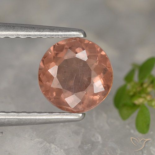 1.10ct طبيعي وردى توت العليق مالايا العقيق, دائري, قليلا جدا, Photo A