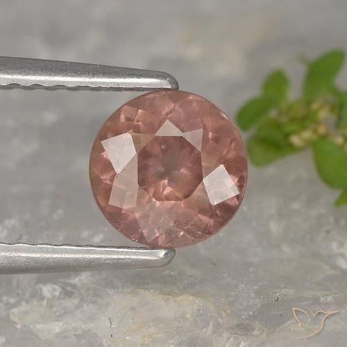 1.06ct طبيعي وردى برتقالى مالايا العقيق, دائري, قليلا جدا