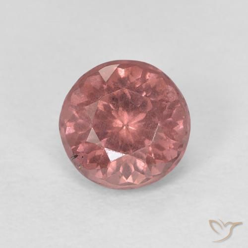0.80ct طبيعي وردى متوسط مالايا العقيق, دائري, قليلا جدا
