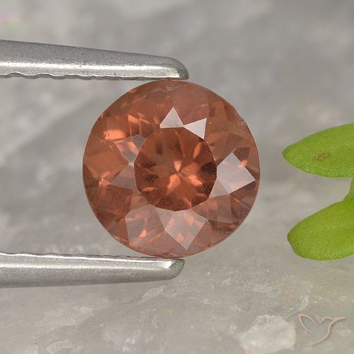 0.83ct طبيعي وردى توت العليق مالايا العقيق, دائري, قليلا جدا