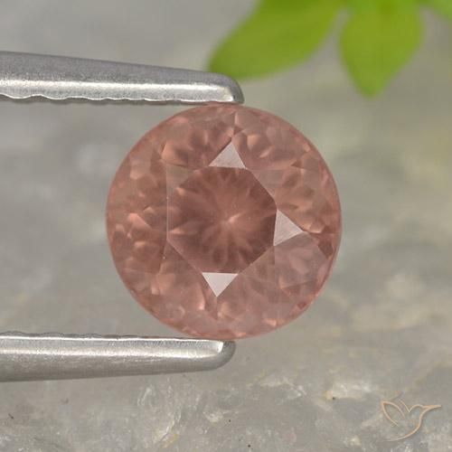 0.78ct طبيعي وردى متوسط مالايا العقيق, دائري, قليلا جدا