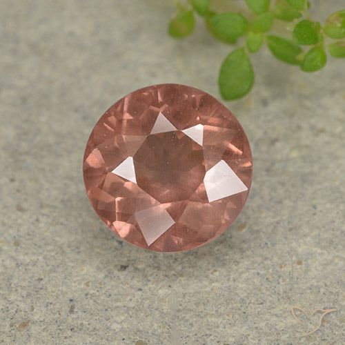 1.54ct طبيعي وردى توت العليق مالايا العقيق, دائري, قليلا جدا