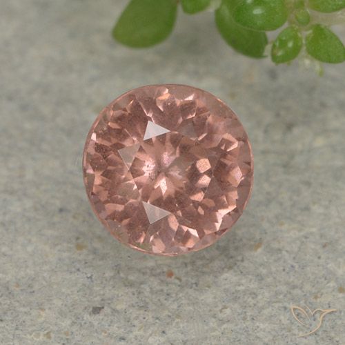 0.68ct طبيعي وردى متوسط مالايا العقيق, دائري, قليلا جدا