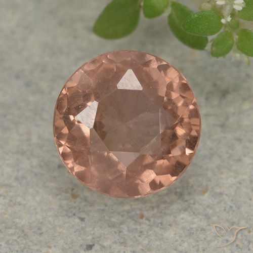 0.93ct طبيعي وردى الجريب فروت مالايا العقيق, دائري, قليلا جدا