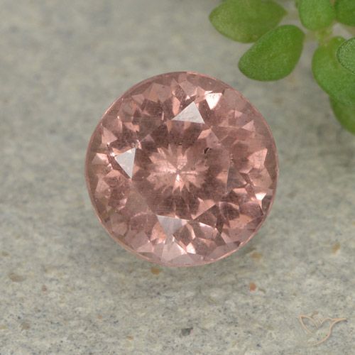 0.93ct طبيعي وردى متوسط مالايا العقيق, دائري, قليلا جدا