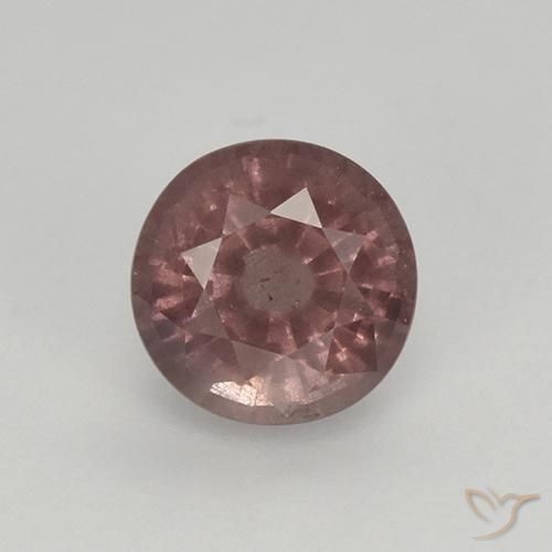 0.96ct طبيعي أحمر رمادى مالايا العقيق, دائري, قليلا جدا