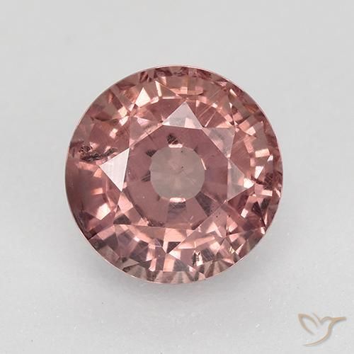 0.85ct طبيعي وردي فاتح مالايا العقيق, دائري, قليلا جدا, Photo A