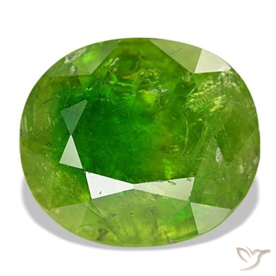 15.40ct أخضر جارنيت مالي, بيضاوي, SI-I1