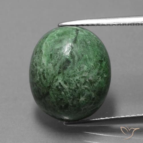 15.03ct طبيعي أخضر متوسط ماو-سيت-سيت, بيضوي, غير شفاف