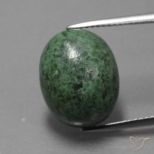 11.86ct طبيعي أخضر ترابى ماو-سيت-سيت, بيضوي, غير شفاف