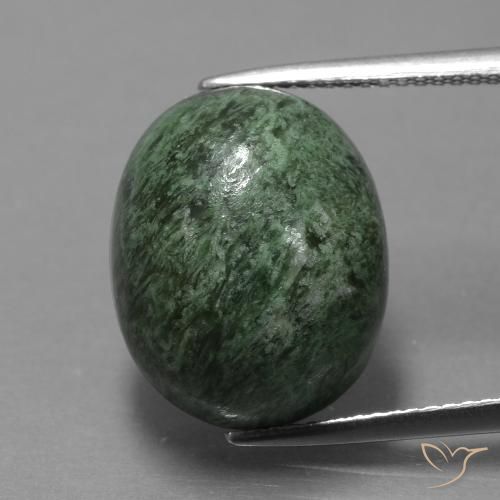 15.84ct طبيعي أخضر ترابى ماو-سيت-سيت, بيضوي, غير شفاف