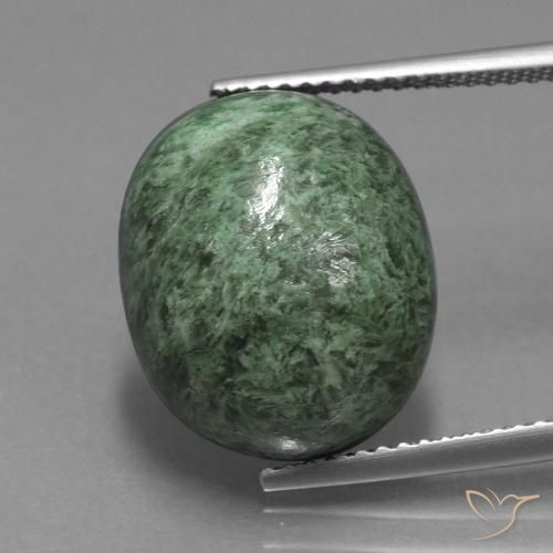 13.71ct طبيعي أخضر ترابى ماو-سيت-سيت, بيضوي, غير شفاف
