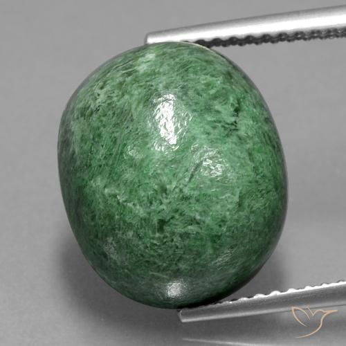 11.99ct طبيعي أخضر متوسط ماو-سيت-سيت, بيضوي, غير شفاف