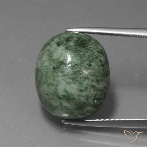 16.43ct طبيعي أخضر ترابى ماو-سيت-سيت, بيضوي, غير شفاف