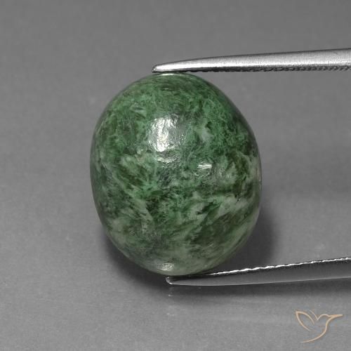 14.41ct طبيعي أخضر متوسط ماو-سيت-سيت, بيضوي, غير شفاف