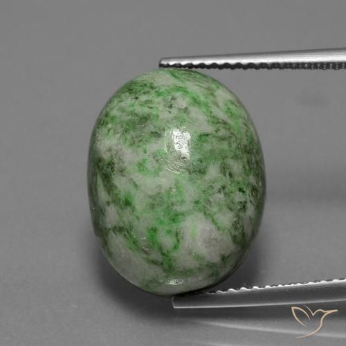 13.87ct طبيعي أخضر فاتح-متوسط ماو-سيت-سيت, بيضوي, غير شفاف