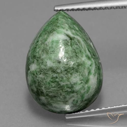 12.27ct طبيعي أخضر المريمية ماو-سيت-سيت, شكل الكمثرى, غير شفاف