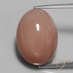 31.34ct طبيعي بنى القرفة فاتح حجر القمر, بيضوي, غير شفاف