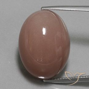 32.50ct طبيعي بني محمر حجر القمر, بيضوي, غير شفاف
