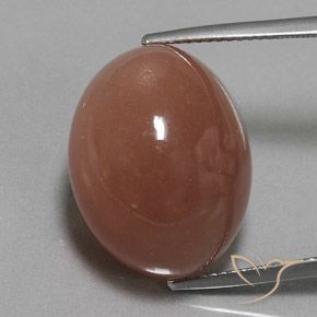 25.10ct طبيعي بني محمر حجر القمر, بيضوي, غير شفاف