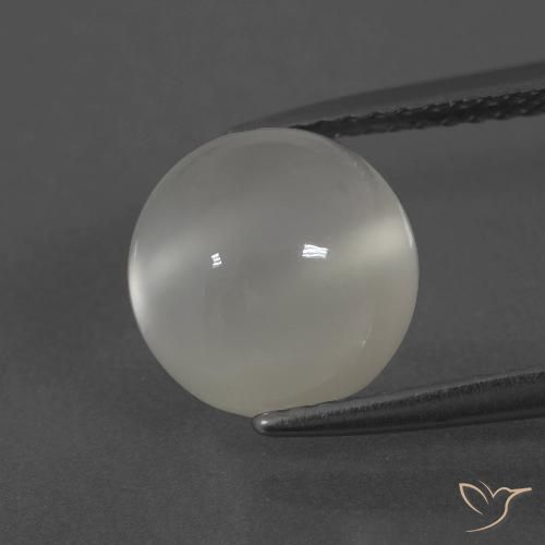 3.52ct طبيعي أبيض دافئ حجر القمر, دائري, نصف شفاف