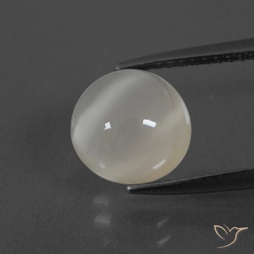 2.80ct طبيعي أبيض دافئ حجر القمر, دائري, نصف شفاف