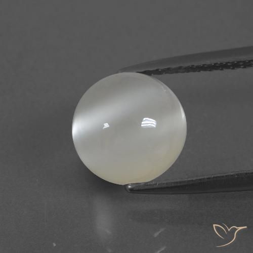 2.94ct طبيعي أبيض دافئ حجر القمر, دائري, نصف شفاف