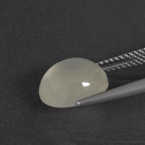 حجر القمر أبيض دافئ طبيعي، قصة بيضاوى، 4.10 قيراط، نصف شفاف