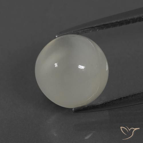 3.36ct طبيعي أبيض دافئ حجر القمر, دائري, نصف شفاف, Photo A