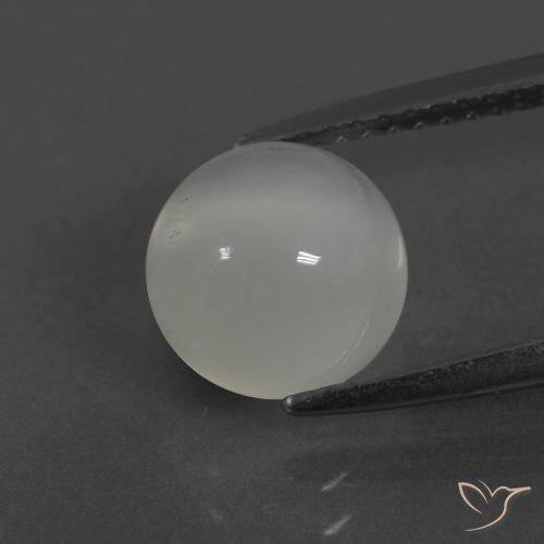 2.53ct طبيعي أبيض دافئ حجر القمر, دائري, نصف شفاف