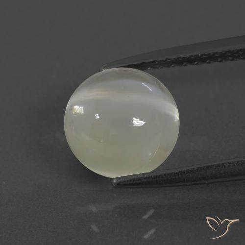 2.28ct طبيعي أبيض دافئ حجر القمر, دائري, نصف شفاف