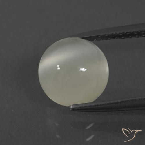 2.47ct طبيعي أبيض دافئ حجر القمر, دائري, نصف شفاف