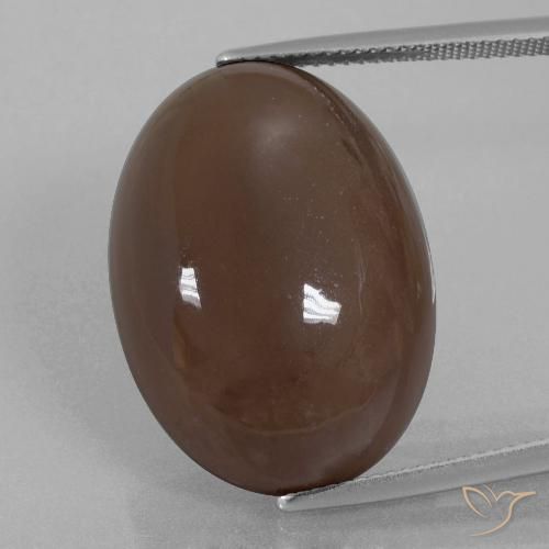 28.02ct طبيعي بنى شيكولاتى حجر القمر, بيضوي, غير شفاف