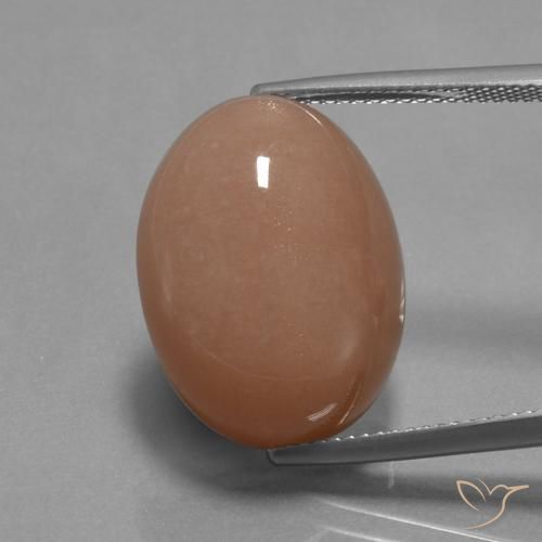 18.19ct طبيعي برتقالى تفاحى حجر القمر, بيضوي, غير شفاف