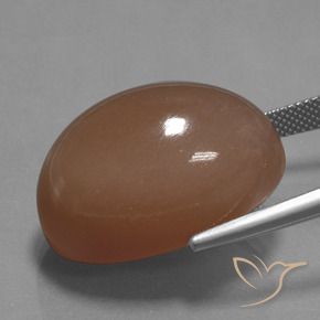 حجر القمر بنى دافئ طبيعي، قصة بيضاوى، 44.65 قيراط، غير شفاف