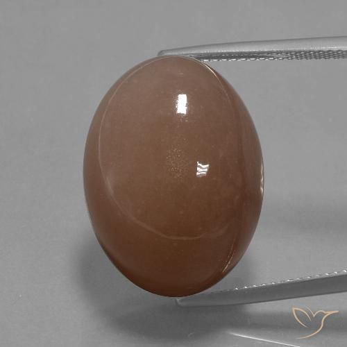 32.77ct طبيعي بنى حجر القمر, بيضوي, غير شفاف