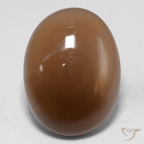 30.74ct طبيعي بني ذهبي حجر القمر, بيضوي, نصف شفاف