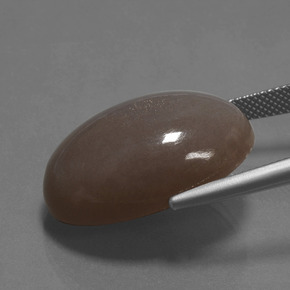حجر القمر بنى شيكولاتى طبيعي، قصة بيضاوى، 28.89 قيراط، غير شفاف