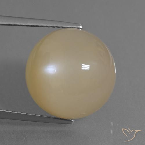 17.91ct طبيعي ذهبى خوخى فاتح حجر القمر, دائري, نصف شفاف