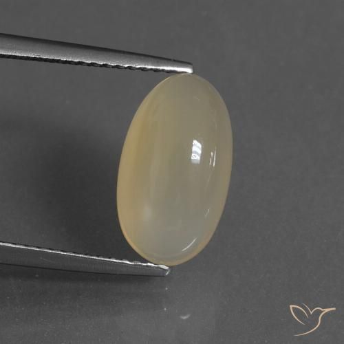 4.00ct طبيعي بنى دافئ فاتح حجر القمر, بيضوي, نصف شفاف, Photo A