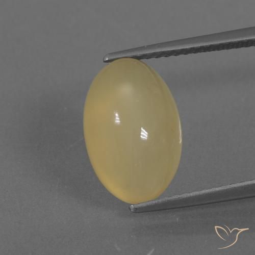 5.34ct طبيعي أصفر ديجون حجر القمر, بيضوي, نصف شفاف