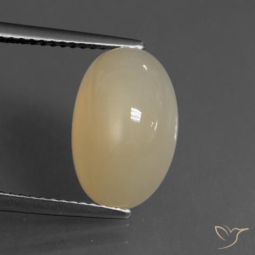 6.76ct طبيعي بنى باهت حجر القمر, بيضوي, نصف شفاف