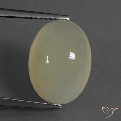 8.99ct طبيعي بنى الفهوة فاتح حجر القمر, بيضوي, نصف شفاف