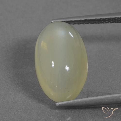 5.56ct طبيعي أصفر متوسط حجر القمر, بيضوي, نصف شفاف